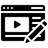 content-creation_18572206 Icon showing a video play button and editing tools like a pencil and rule